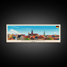 Load image into Gallery viewer, Braunschweig Germany Travel Art, City Art, Framed Canvas Print or Metal Wall Art, Europe Travel Poster, Panoramic Wall Art, Extra Wide Wall Art
