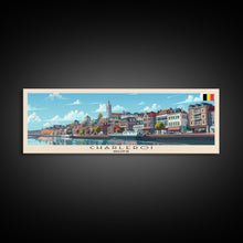 Cargar imagen en el visor de la galería, Charleroi Belgium Travel Print Wall Art, Panoramic City Art, Travel Art, Wall Decor, Vacation Gift, Framed Canvas Print Or Metal Art
