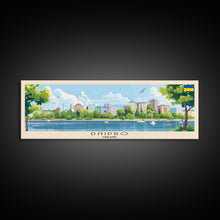 Load image into Gallery viewer, Dnipro Ukraine Wall Art, Panoramic Travel Poster, Panoramic Framed Canvas Print, City Wall Art, Wall Hanging Home Decor, Travel Art
