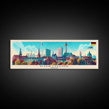 Load image into Gallery viewer, Dortmund Germany Wall Art, Panoramic Travel Poster, Panoramic Framed Canvas Print, City Wall Art, Wall Hanging Home Decor, Travel Art
