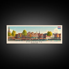 Load image into Gallery viewer, Enschede Netherlands Wall Art, Panoramic Travel Poster, Panoramic Framed Canvas Print, City Wall Art, Wall Hanging Home Decor, Travel Art
