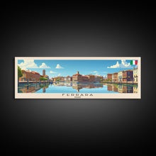 Load image into Gallery viewer, Ferrara Italy Travel Art, City Art, Framed Canvas Print or Metal Wall Art, Europe Travel Poster, Panoramic Wall Art, Extra Wide Wall Art
