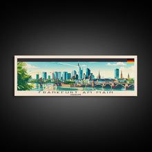 Carregar imagem no visualizador da galeria, Frankfurt Germany Travel Print Wall Art, Panoramic City Art, Travel Art, Wall Decor, Vacation Gift, Framed Canvas Print Or Metal Art
