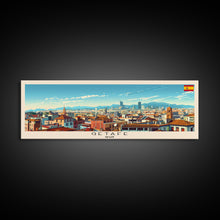 Load image into Gallery viewer, Getafe Spain Panoramic Travel Poster, Framed Canvas Print or Metal Wall Art, Travel Art, Home Decor, Panoramic Painting, Midcentury Art
