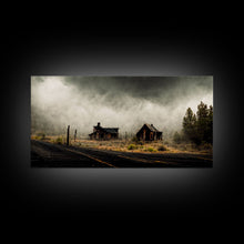 Carregar imagem no visualizador da galeria, Ghost town canvas art, wild west theme, abandoned art
