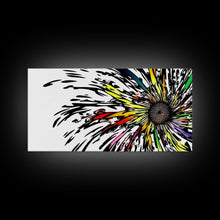 Carregar imagem no visualizador da galeria, Abstract Flower Art - Exploding Flower - Rainbow Flower Painting / Canvas Print - Framed Wall Art - Unique Minimalist / Expressionist Art
