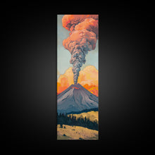 Load image into Gallery viewer, Colorful Volcano Eruption Printed on Framed Canvas, Vertical Landscape Art Print, Mountain Wall Art, 3D Canvas Art, Vertical Office Art
