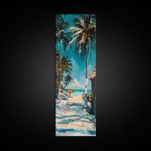 Carregar imagem no visualizador da galeria, Beach Landscape Painted Canvas Art, Coastal Wall Art Print, Gallery Wall Art for Beach House, Oversized Vertical Wall Art for Living Room
