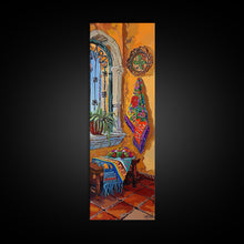 Load image into Gallery viewer, Framed and Printed Canvas Art of Mexican Hacienda, Still Life Botanical Wall Art, Tall Narrow Wall Art for Living Room, Entryway Wall Decor
