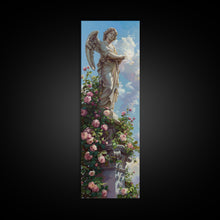 Carregar imagem no visualizador da galeria, Floral Angel Canvas Art Print Framed, Botanical Wall Art, Modern Botanical Still Life Art, Oversized Canvas Painting for Bedroom or Office
