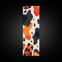 Carregar imagem no visualizador da galeria, Abstract Boho Leopard Print Pattern - Framed Canvas Print, Midcentury Modern Skinny Art, Tall Wall Art for Living Room or Bedroom Decor
