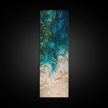Carregar imagem no visualizador da galeria, Abstract Ocean Waves Art - Framed Canvas Print, Farmhouse Art, Boho Art, Skinny Art, Tall Art, Living Room Decor, Coastal Wall Art for Home Decor
