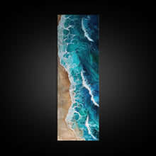 Carregar imagem no visualizador da galeria, Aerial Ocean View Art - Framed Canvas Print, Farmhouse Art, Boho Art, Skinny Art, Tall Art, Living Room Decor, Beach Wall Art for Home Decor

