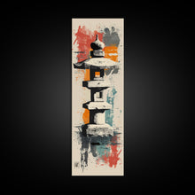 Carregar imagem no visualizador da galeria, Zen Stone Lantern Skinny Art Tall Art Japanese Ukiyo-e Inspired Framed Canvas Wall Art
