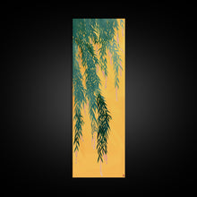 Load image into Gallery viewer, Japanese Skinny Art of Wisteria Hanging Over a Golden Background – Framed Canvas Print
