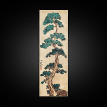 Load image into Gallery viewer, Japanese Pines Artistic Interpretation Tall Branches Skinny Art Tall Art Framed Canvas Print Japanese Style Art Ukiyo-e Art Wood Block Print Classic
