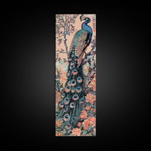 Load image into Gallery viewer, Abstract Rainbow and Waterfall Framed Canvas Print - Tall Skinny Japanese Style Wall Art

