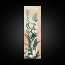 Load image into Gallery viewer, Elegant White Flowers On Tall Stems With Soft Background For Modern Wall Art Decor Ukiyo-e Japanese Style Art Framed Canvas Print
