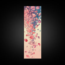 Cargar imagen en el visor de la galería, Cascading Pink Petals In Delicate Canvas, Tall Skinny Framed Wall Art For Feng Shui-Inspired Spaces, Japanese Style Art
