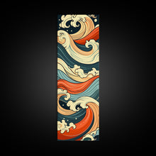 Carregar imagem no visualizador da galeria, Abstract Wave Pattern With Vibrant Colors - Skinny Art Tall Art Framed Canvas Print Japanese Style Art Ukiyo-e Art
