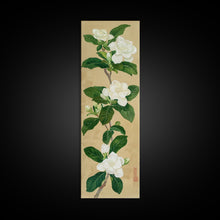 Load image into Gallery viewer, Magnolia Flowers On A Branch - Skinny Art Tall Art Framed Canvas Print Japanese Style Art Ukiyo-e Art
