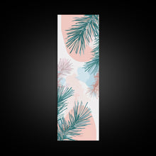 Load image into Gallery viewer, Elegant Pine Branches on Soft Pastel Background - Skinny Art, Japanese Wall Decor, Framed Canvas Print, Ukiyo-e Style
