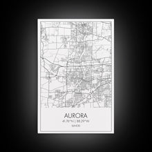 Carregar imagem no visualizador da galeria, Aurora Street Map, Illinois Map, City Map Wall Art, Daughter Gift, Travel Map, Minimalist Art, Wall Art, Canvas Print, Canvas Wall Art

