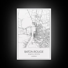 Carregar imagem no visualizador da galeria, Baton Rouge Street Map, Louisiana Map, City Map Art, Modern Art, Wall Art, Canvas Print, Canvas Wall Art, Travel Gift, Home Wall Art
