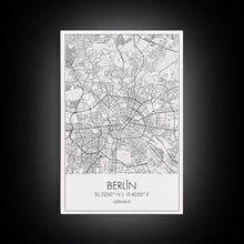 Load image into Gallery viewer, Berlin Street Map, Germany Map, Europe City Map Art, Modern Art, Wall Art, Canvas Print, Canvas Wall Art, Travel Lover Gift, Guest Room Art
