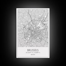 Carregar imagem no visualizador da galeria, Brussels Street Map, Belgium Map, City Map Art, Modern Art, Wall Art, Canvas Print, Canvas Wall Art, Birthday Gift, Living Room Décor
