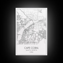 Carregar imagem no visualizador da galeria, Cape Coral Street Map, Florida Map, City Map Art, Modern Art, Wall Art, Canvas Print, Canvas Wall Art, Travel Gifts For Men, Apartment Décor
