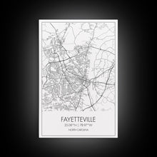 Carregar imagem no visualizador da galeria, Fayetteville Street Map, North Carolina Map, City Map Art, Minimalist Art, Wall Art, Canvas Print, Travel Wall Print, Wanderlust Gift
