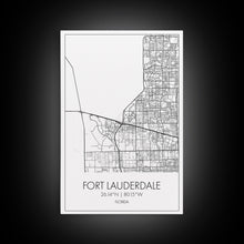 Carregar imagem no visualizador da galeria, Fort Lauderdale Street Map, California Map, City Map Art, Minimalist Art, Wall Art, Canvas Print, Travel Art, Game Room Décor, Travel Gifts
