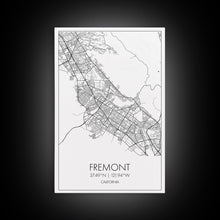 Load image into Gallery viewer, Fremont Street Map, California Map, City Map Art, Minimalist Art, Wall Art, Canvas Print, Travel Lover Gift, Bar Wall Décor, Travel Prints
