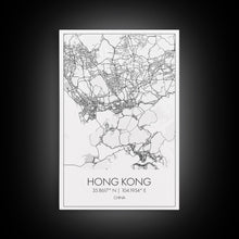 Load image into Gallery viewer, Hong Kong Street Map, China Map, Asia City Map Art, Minimalist Art, Wall Art, Canvas Print, Wanderlust Gift, Home Office Art, Travel Art
