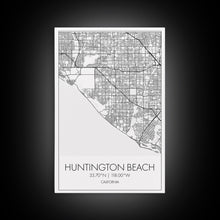Load image into Gallery viewer, Huntington Beach Street Map, California Map, City Map Art, Minimalist Art, Wall Art, Canvas Print, Travel Print, Gift For Mom, Dorm Wall Art
