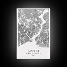 Cargar imagen en el visor de la galería, Istanbul Street Map, Turkey Map, City Map Art, Minimalist Art, Wall Art, Canvas Print, Travel Wall Art, Master Bedroom Décor, Gift For Her
