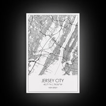 Load image into Gallery viewer, Jersey City Street Map, New Jersey Map, City Map Art, Modern Wall Art, Wall Art, Canvas Print, Bedroom Print, Travel Wall Décor, Travel Gift
