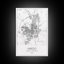 Load image into Gallery viewer, Laredo Street Map, Texas Map, City Map Art, Modern Wall Art, Wall Art, Canvas Print, City Wall Art, Wall Hanging, Gifts For Him, Travel Art
