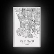 Load image into Gallery viewer, Long Beach Street Map, California Map, City Map Art, Modern Art, Wall Art, Canvas Print, Adventure Wall Art, Home Office Art, Gift For Him
