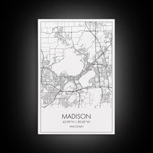 Load image into Gallery viewer, Madison Street Map, Wisconsin Map, City Map Art, Modern Art, Wall Art, Canvas Print, Bedroom Wall Art, Travel Wall Print, Gift For Men
