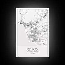Load image into Gallery viewer, Oxnard Street Map, California Map, City Map Art, Minimalist Art, Wall Art, Canvas Print, Bedroom Print, Anniversary Gift, Travel Wall Print
