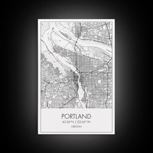 Load image into Gallery viewer, Portland Street Map, Oregon Map, City Map Art, Minimalist Art, Wall Art, Canvas Print, Black And White Art, Travel Print, Couples Gift
