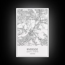 Load image into Gallery viewer, Riverside Street Map, California Map, City Map Art, Minimalist Art, Wall Art, Canvas Print, Unique Wall Décor, Boyfriend Gift, Travel Art
