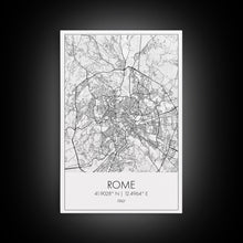 Load image into Gallery viewer, Rome Street Map, Italy Map, Europe City Map Art, Minimalist Art, Wall Art, Canvas Print, Girl Room Décor, Housewarming Gift, Travel Wall Art
