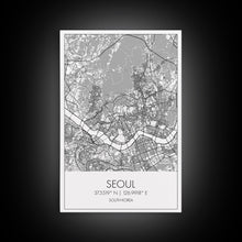 Load image into Gallery viewer, Seoul Street Map, South Korea Map, Asia City Map Print, Minimalist Art, Wall Art, Canvas Print, Travel Gift For Women, Travel Wall Décor
