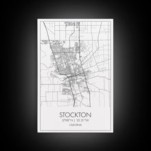 Load image into Gallery viewer, Stockton Street Map, California Map, City Map Print, Modern Wall Art, Wall Art, Canvas Print, Boyfriend Gift, Travel Wall Décor, Art Print
