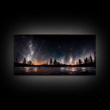 Carregar imagem no visualizador da galeria, Canvas Wall Art Landscape Mountains Nature Painting Prints Minimalist Modern Home Artwork Decoration Night Sky With Stars
