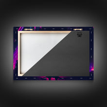 Load image into Gallery viewer, Cyberpunk City, Neon synthwave dystopian art, framed canvas print
