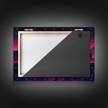 Load image into Gallery viewer, Cyberpunk Vancouver, Futuristic city skyline art, framed canvas print
